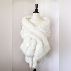 Sissily faux fur bridal wedding stole wrap shawl cape